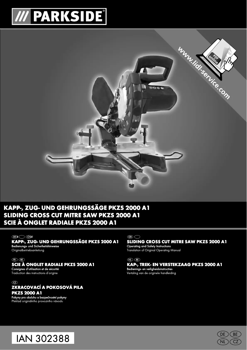 Page n°1 - Manuel utilisateur Parkside PKZS 2000 A1