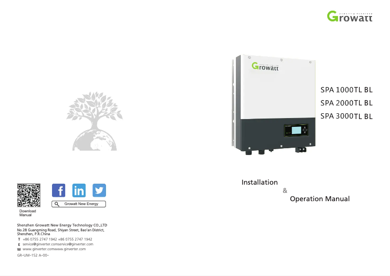 Página 1 del manual Manual de usuario Growatt SPA3000TL BL
