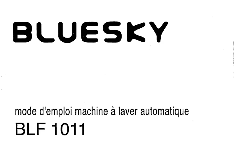 Page n°1 - Manuel utilisateur Bluesky BLF 1011