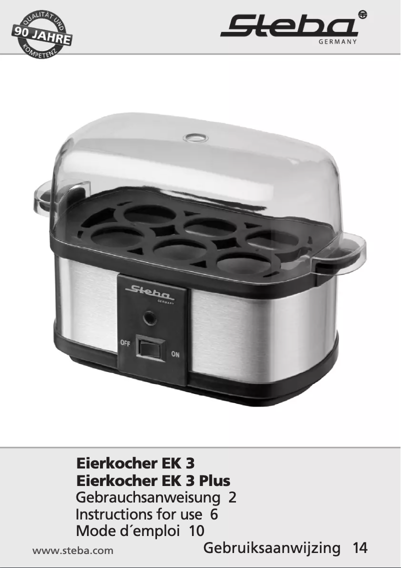 Page 1 de la notice Manuel utilisateur Steba EK 3