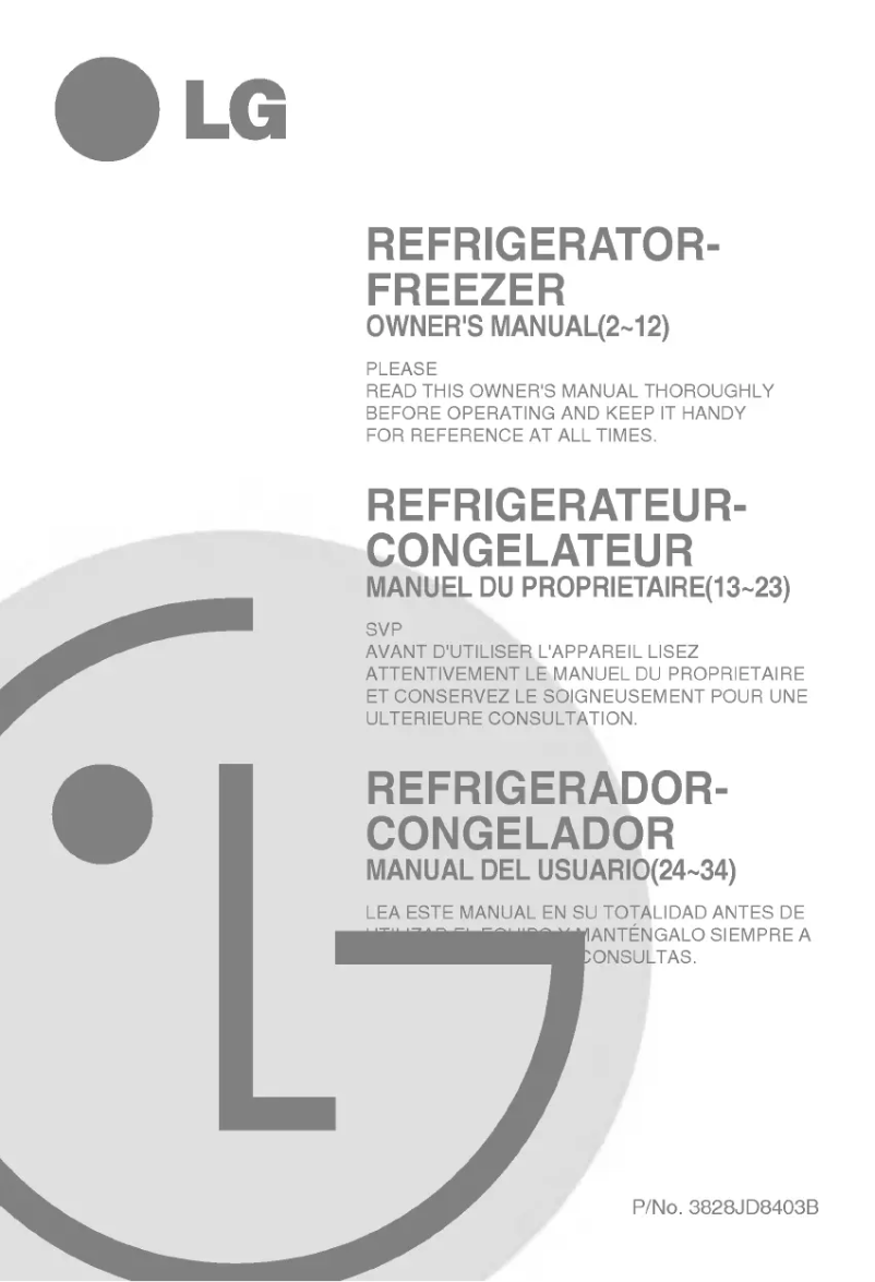 Image de la première page du manuel de l'appareil GR-S462JLC