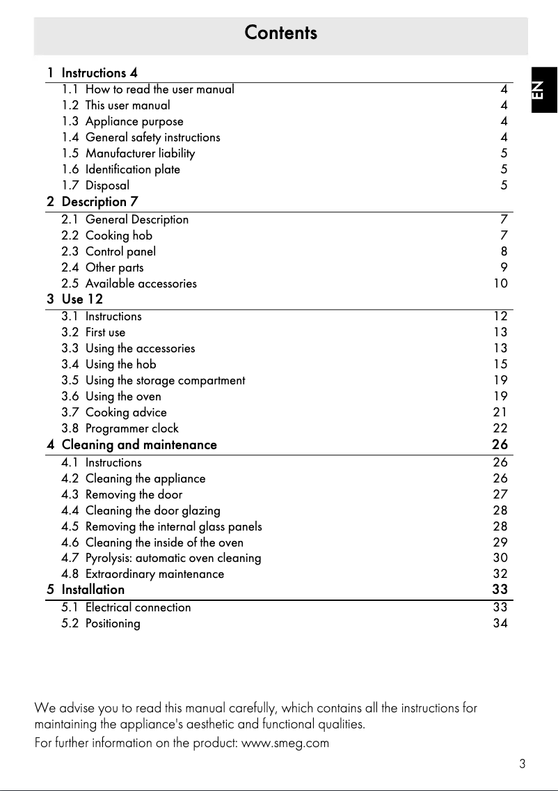 Page 1 de la notice Manuel utilisateur Smeg C6IPX9