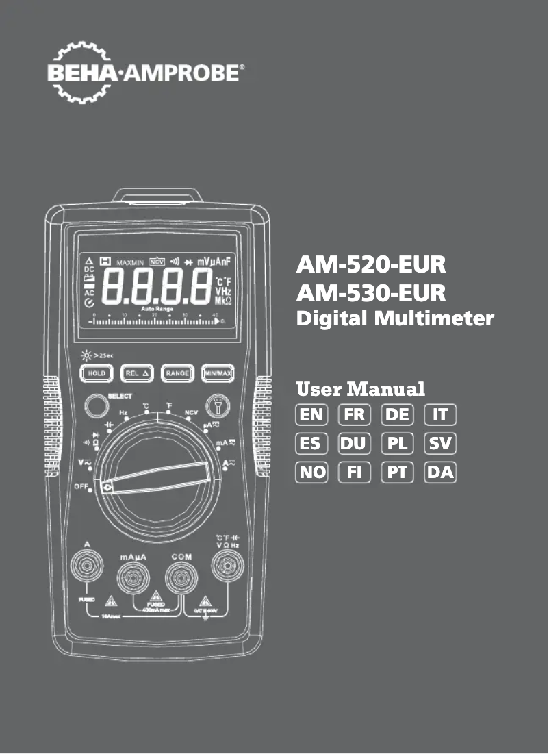 Page 1 de la notice Manuel utilisateur Beha-Amprobe AM-530-EUR
