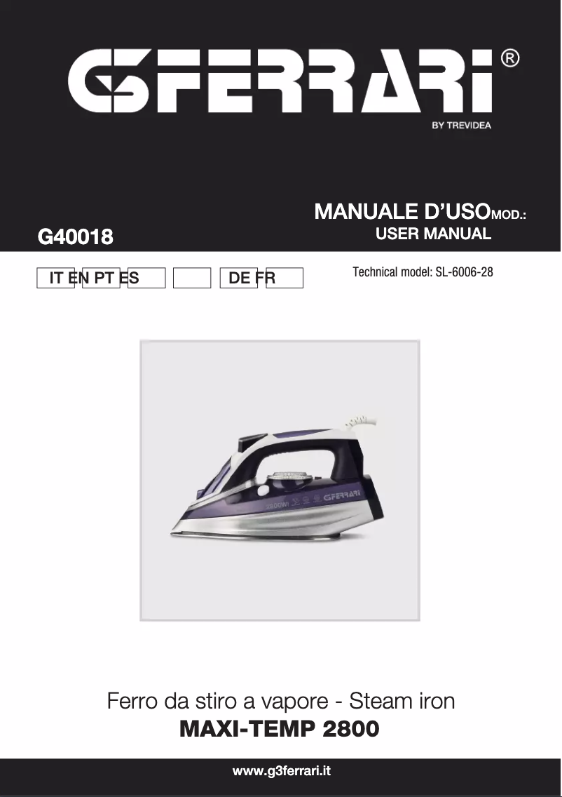 Image de la première page du manuel de l'appareil Maxi-Temp 2800 G40018
