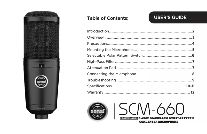 Page 1 de la notice Manuel utilisateur Senal SCM-660