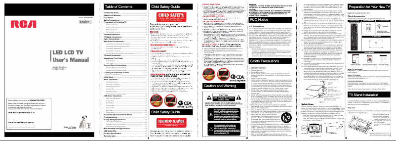 Page 1 de la notice Manuel utilisateur RCA LED24C45RQ