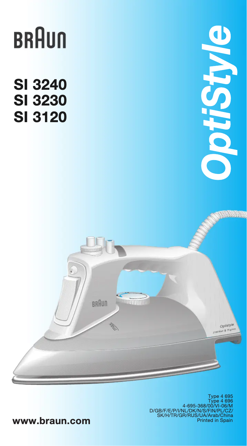 Page n°1 - Manuel utilisateur Braun OptiStyle Si 3120