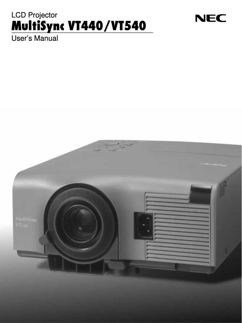 Image de la première page du manuel de l'appareil VT540