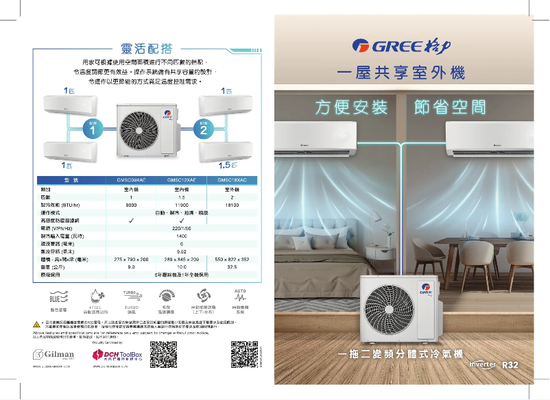 Page 1 de la notice Catalogue Gree GMSC12XAE