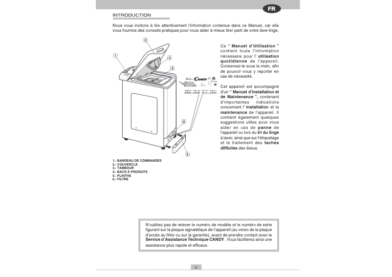 Page n°1 - Manuel utilisateur Candy LB CTS 83 T