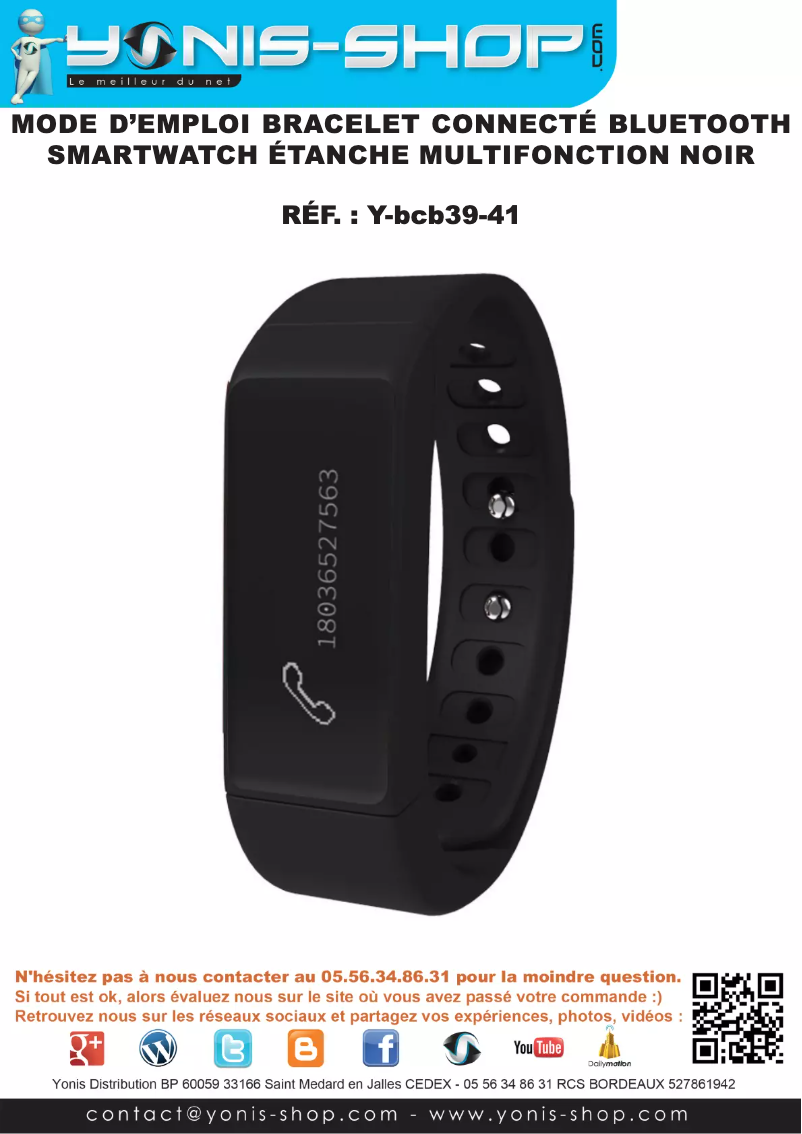 Page 1 de la notice Manuel utilisateur Yonis Y-BCB41