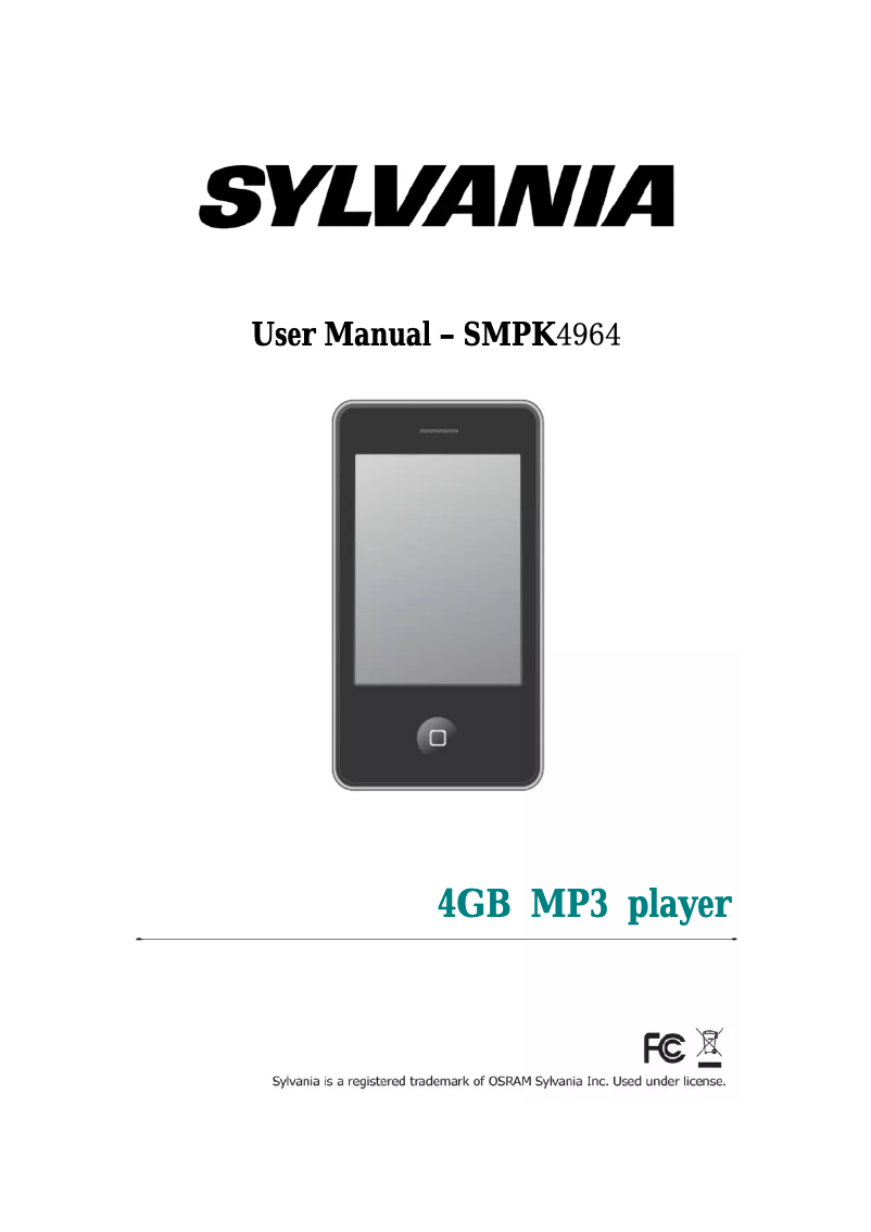 Page 1 de la notice Manuel utilisateur Sylvania SMPK4964