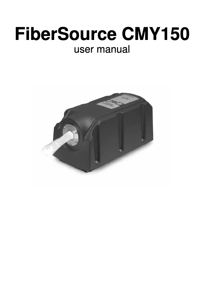 Page n°1 - Manuel utilisateur Martin FiberSource CMY150