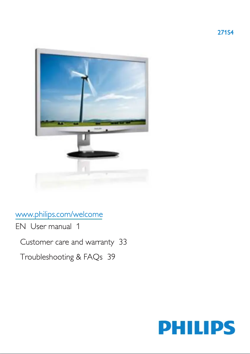 Page 1 de la notice Manuel utilisateur Philips Brilliance 271S4LPYEB