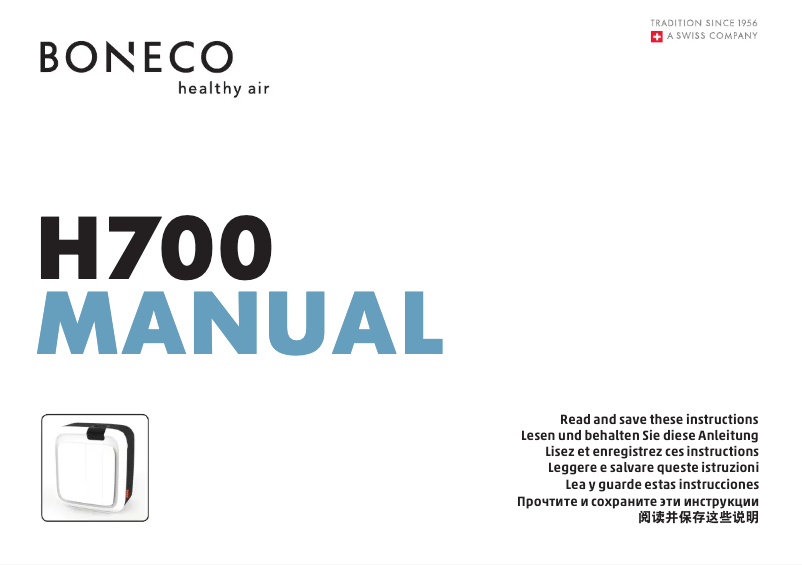 Image de la première page du manuel de l'appareil H700