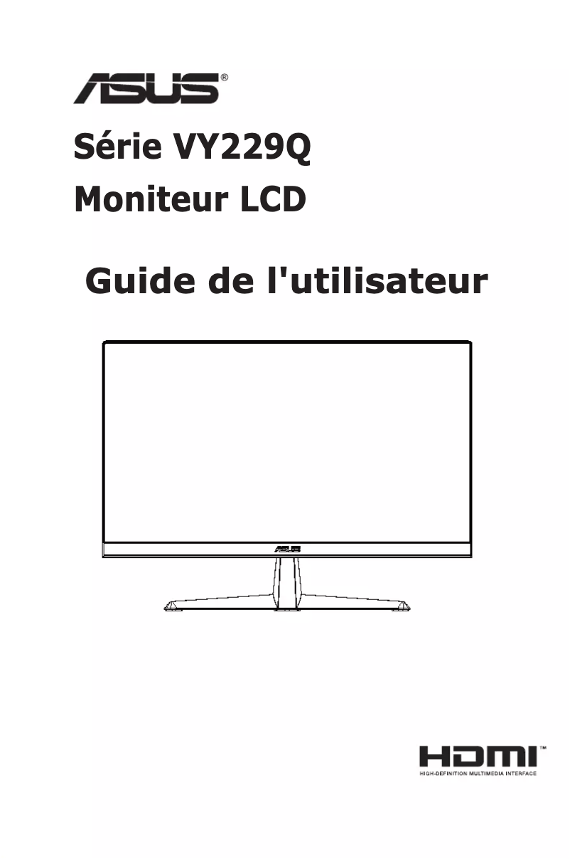 Page 1 de la notice Manuel utilisateur Asus VY229Q