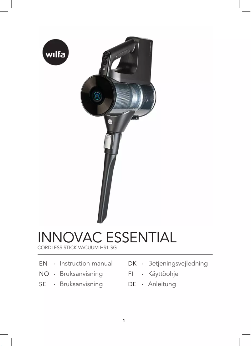 Image de la première page du manuel de l'appareil Innovac Essential HS1-SG