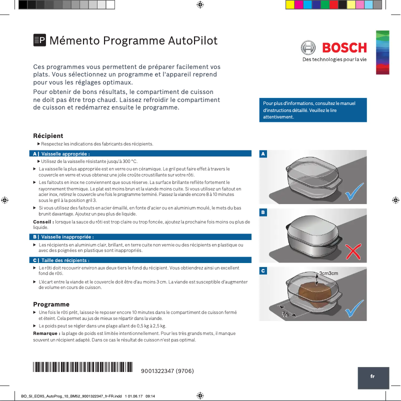 Page 1 de la notice Manuel utilisateur Bosch HEG317TS1