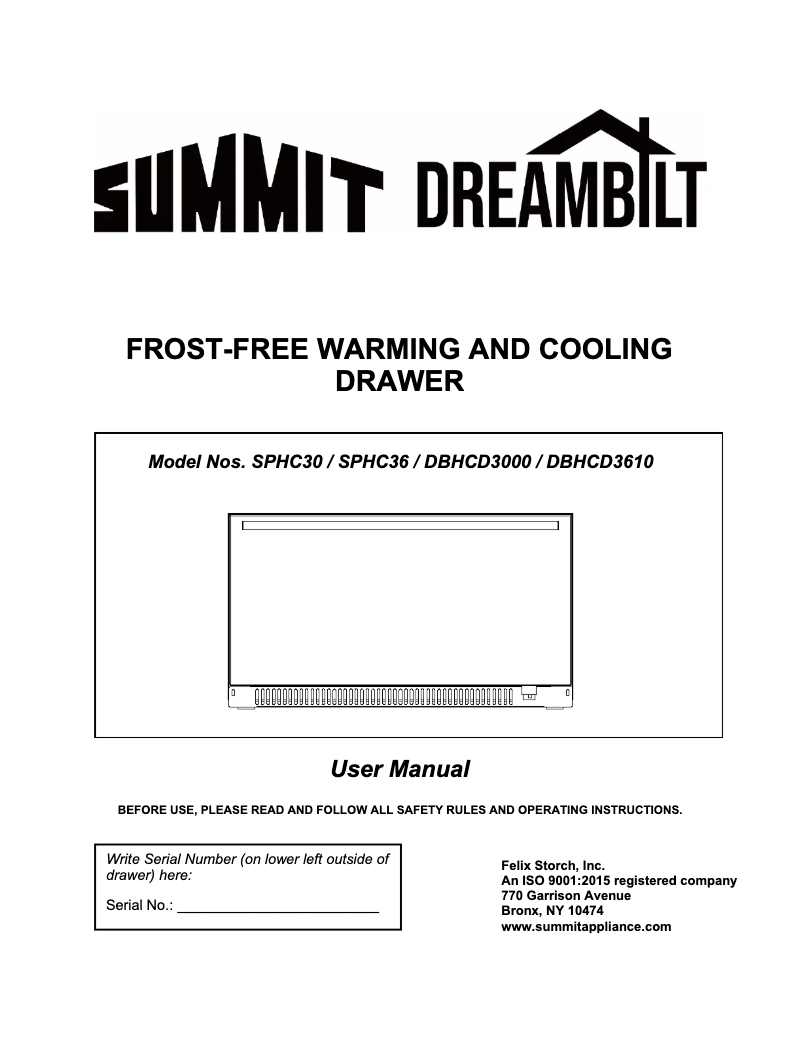 Página 1 del manual Manual de usuario Summit SPHC30