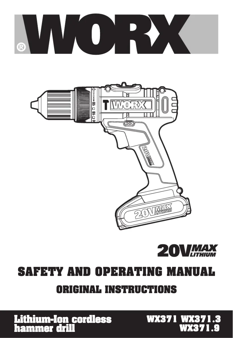 Page 1 de la notice Manuel utilisateur Worx WX371