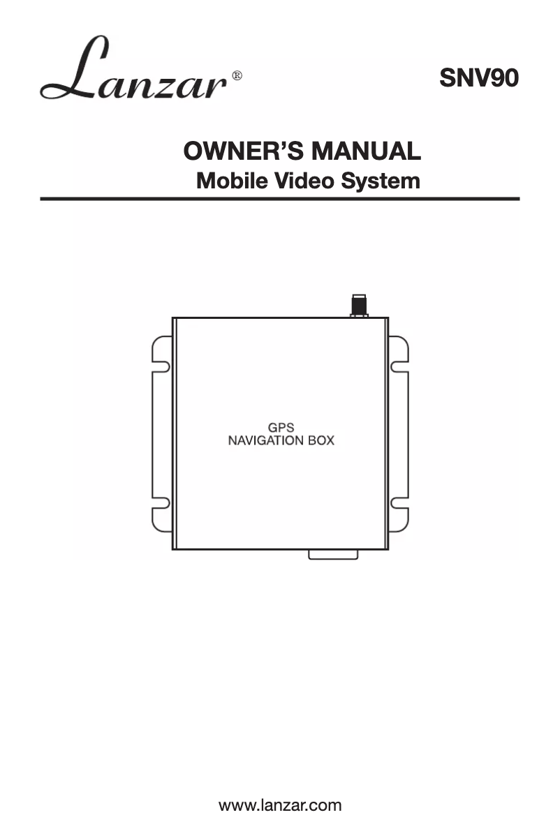 Page n°1 - Manuel utilisateur Lanzar SNV90