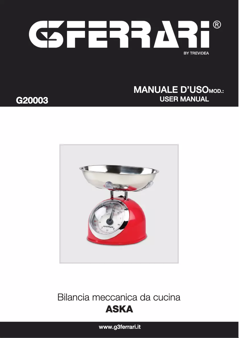 Image de la première page du manuel de l'appareil Aska G20003