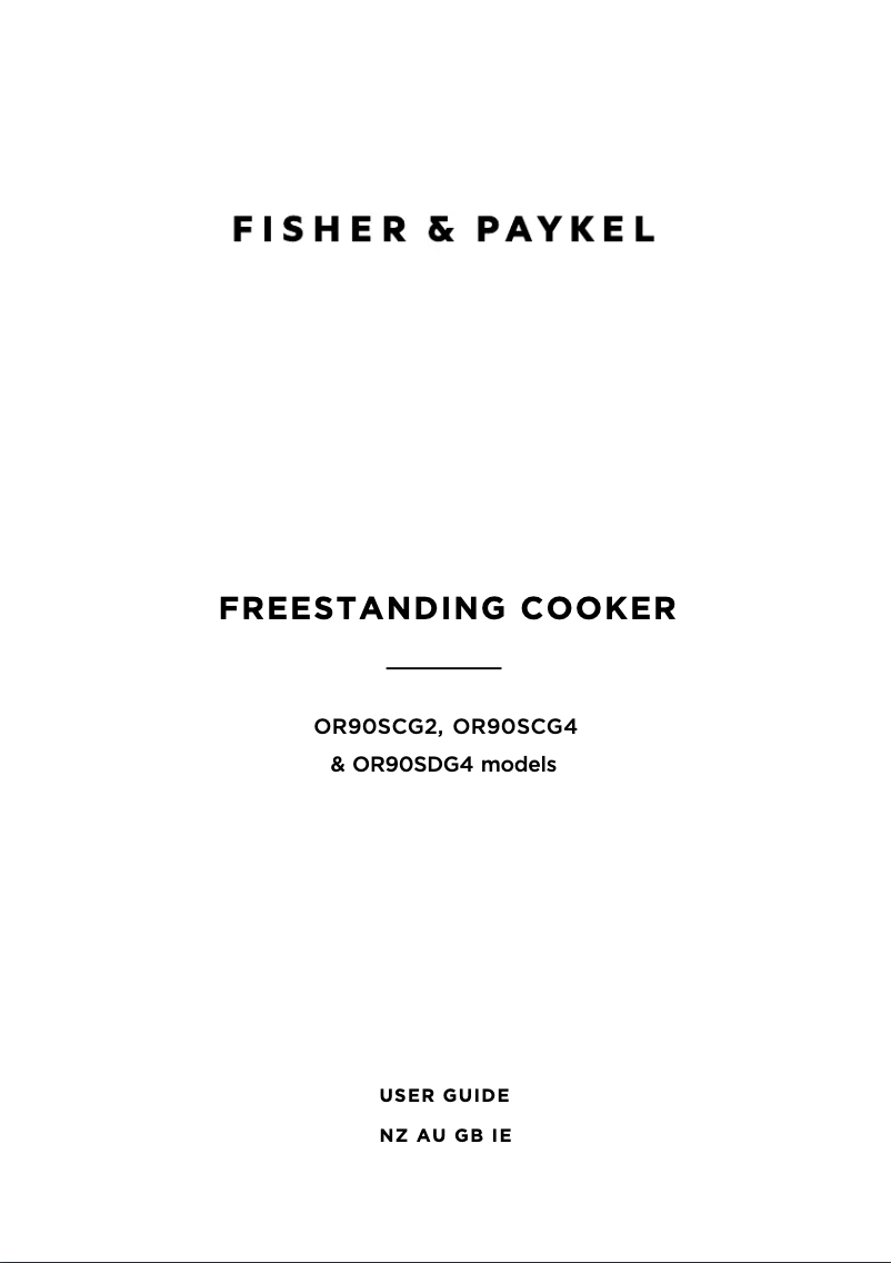 Página 1 del manual Manual de usuario Fisher & Paykel OR90SCG2X1