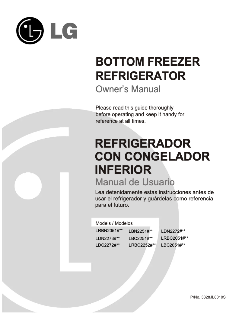 Page 1 de la notice Manuel utilisateur LG GR-739DTC