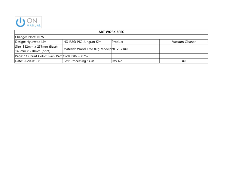 Page 1 de la notice Manuel utilisateur Samsung SC05K71H9HD