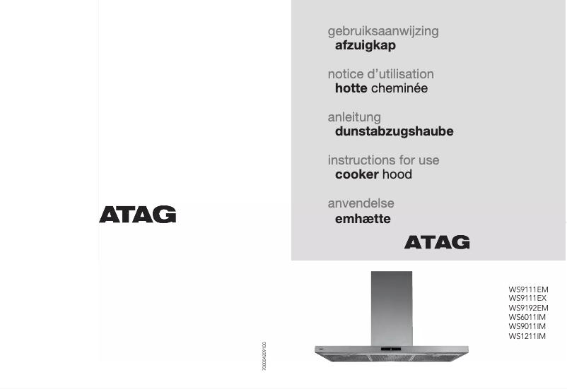 Page n°1 - Manuel utilisateur Atag WS9192EM