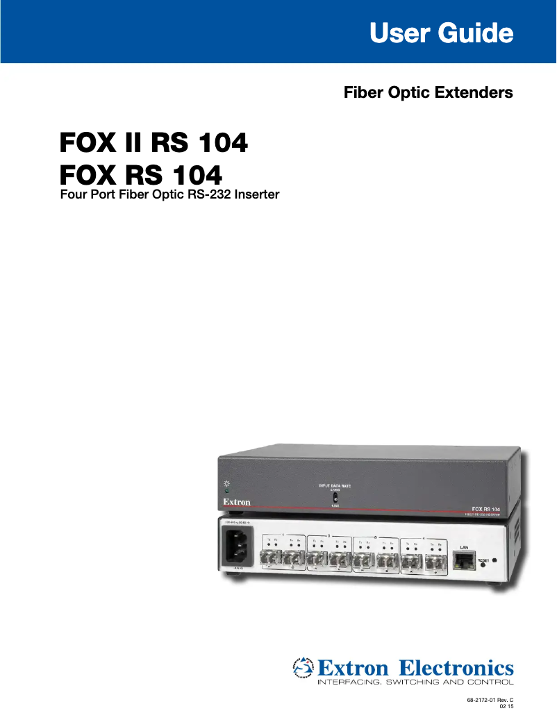Page 1 de la notice Manuel utilisateur Extron FOX II RS 104