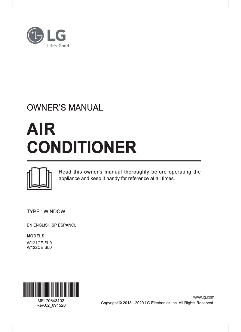 Página 1 del manual Manual de usuario LG W121CE