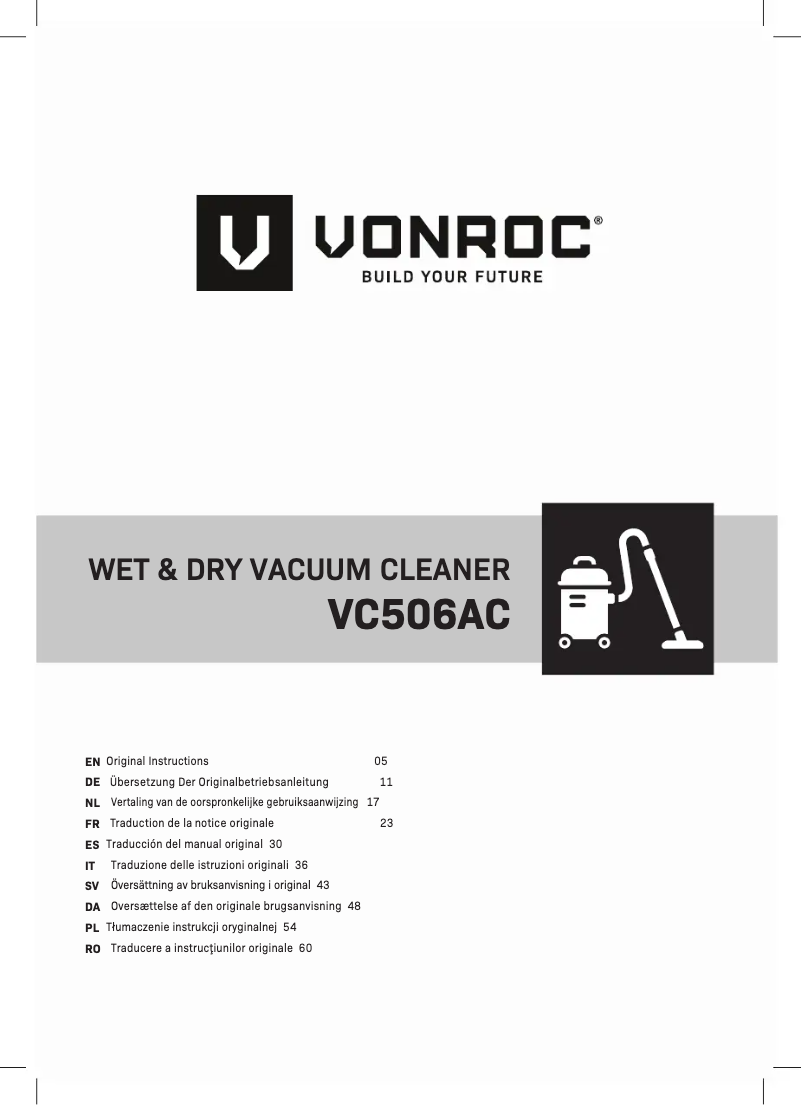 Page n°1 - Manuel utilisateur Vonroc VC506AC