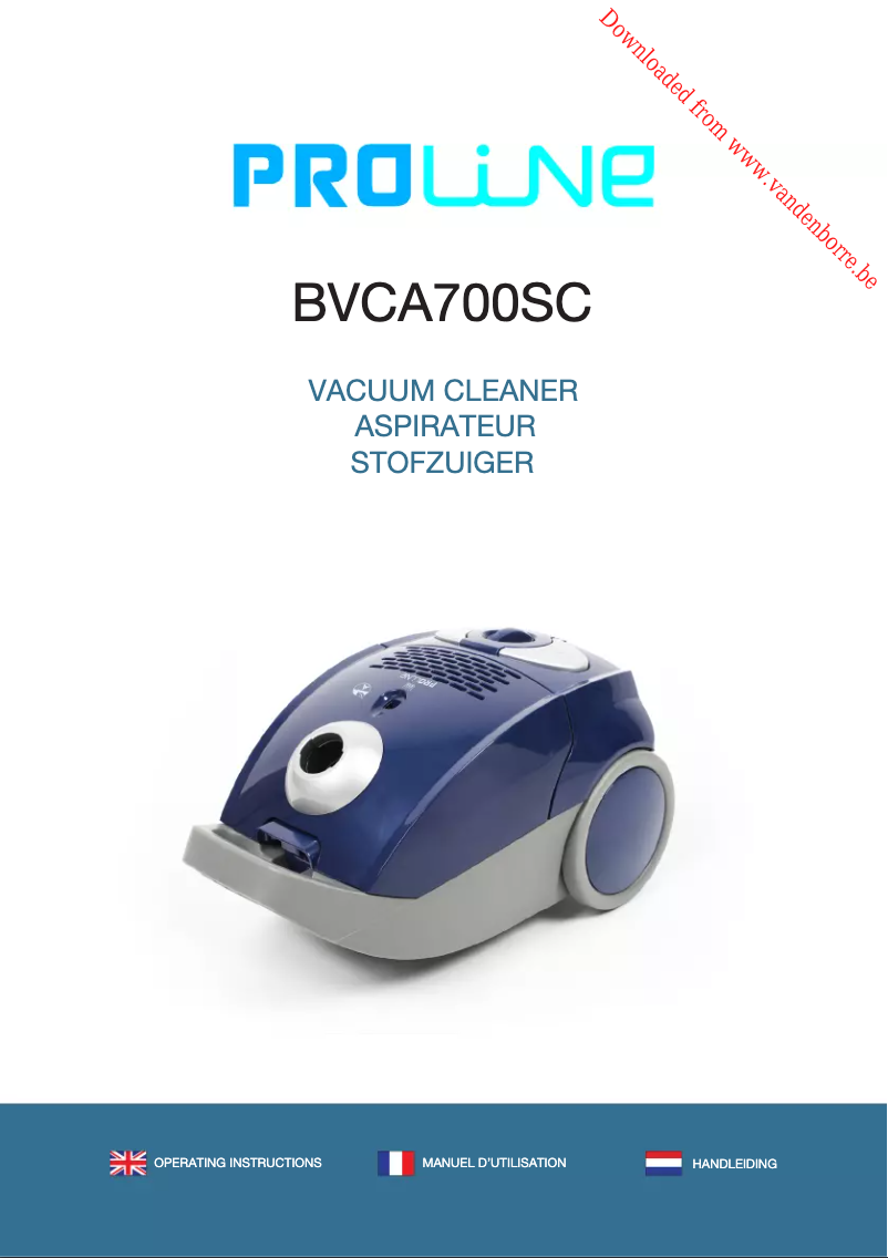 Page 1 de la notice Manuel utilisateur Proline BVCA700SC