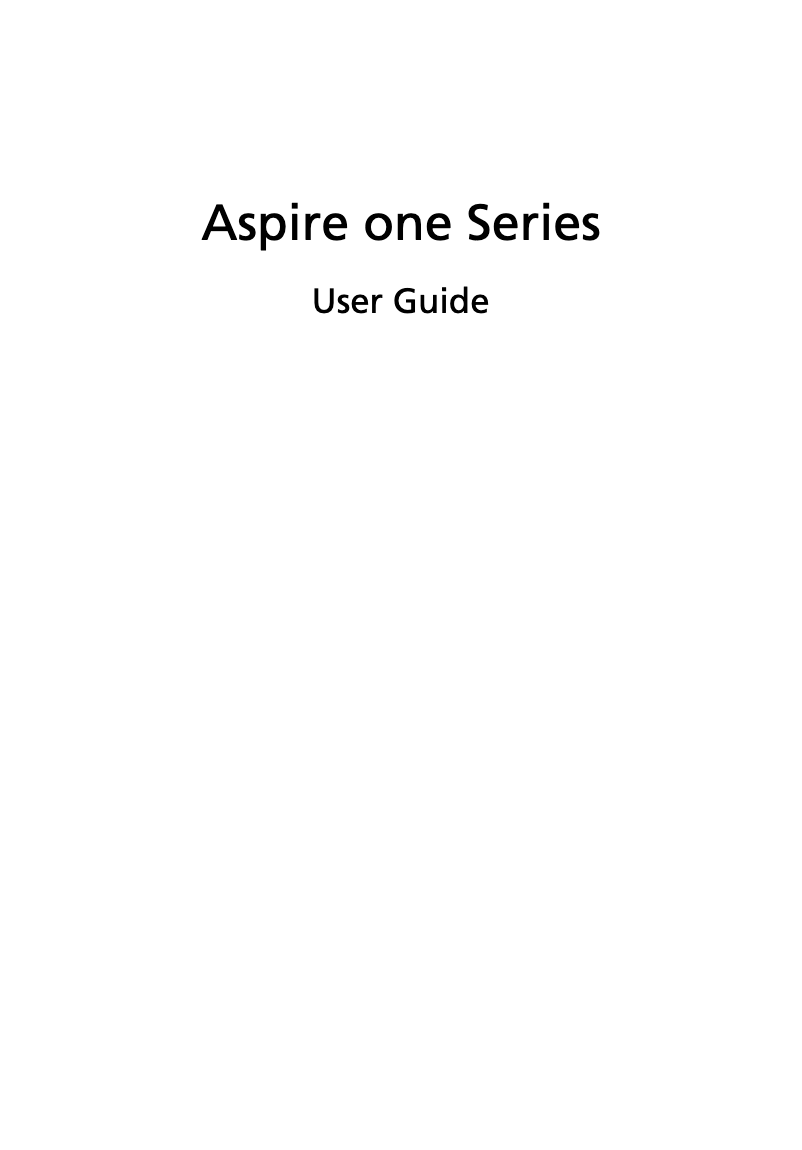 Image de la première page du manuel de l'appareil Aspire One D150