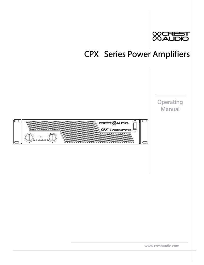 Page 1 de la notice Manuel utilisateur Crest Audio CPX 4