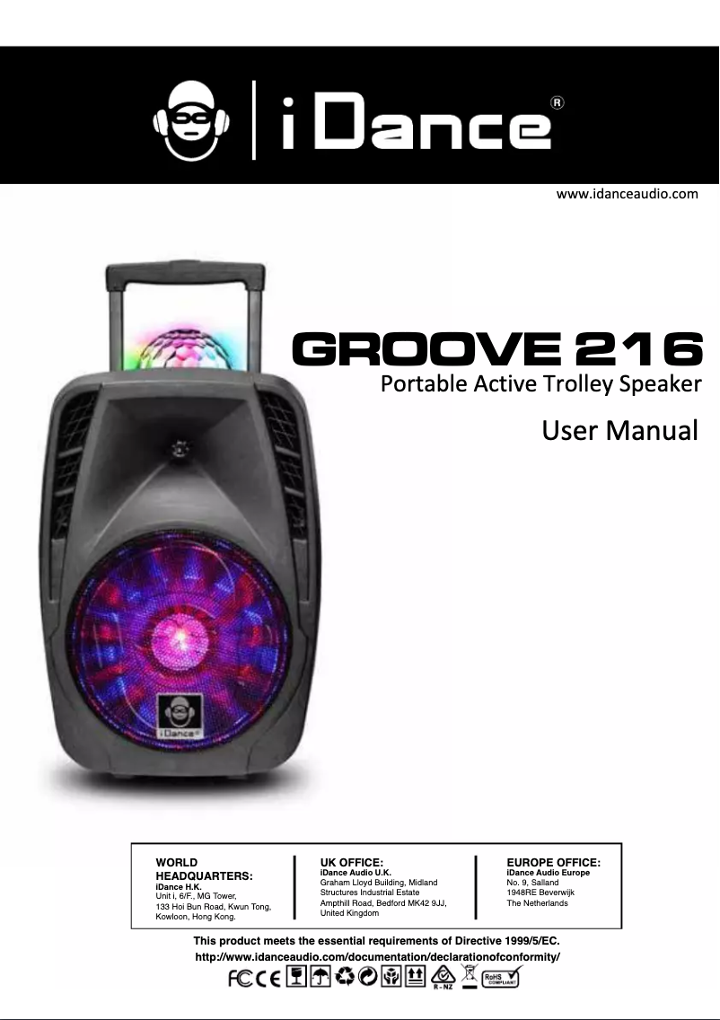 Page 1 de la notice Manuel utilisateur iDance Groove 216
