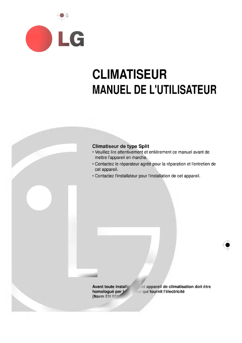 Page n°1 - Manuel utilisateur LG LS-D1860CL