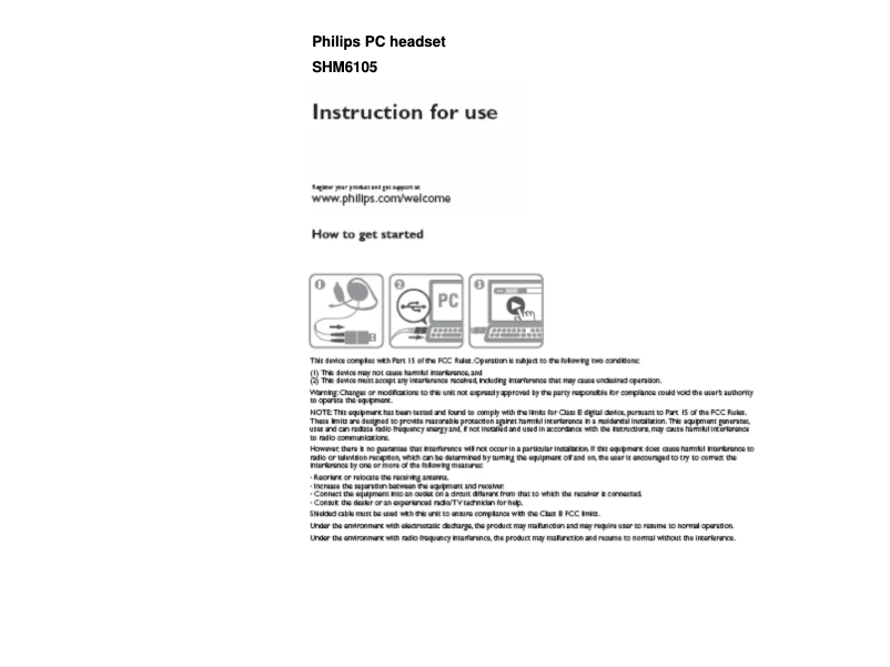 Page 1 de la notice Mode d'emploi Philips SHM6105