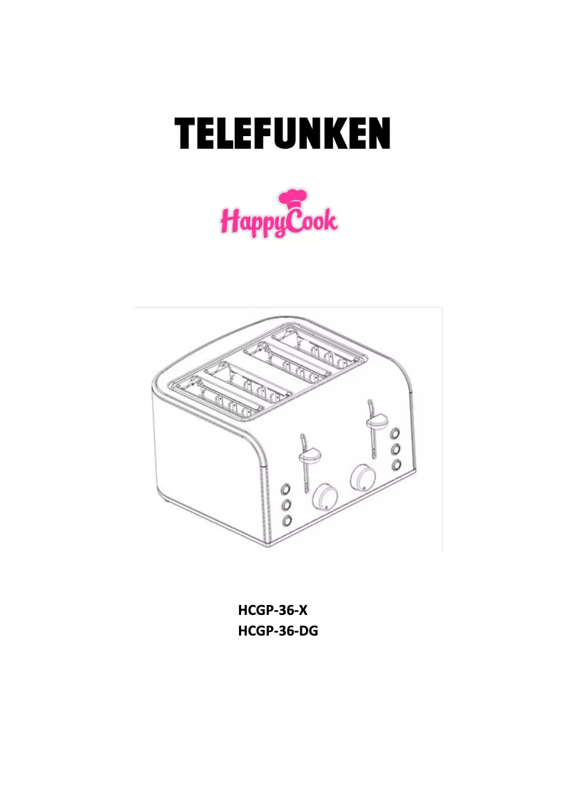 Page n°1 - Manuel utilisateur Telefunken HappyCook HCGP-36-DG