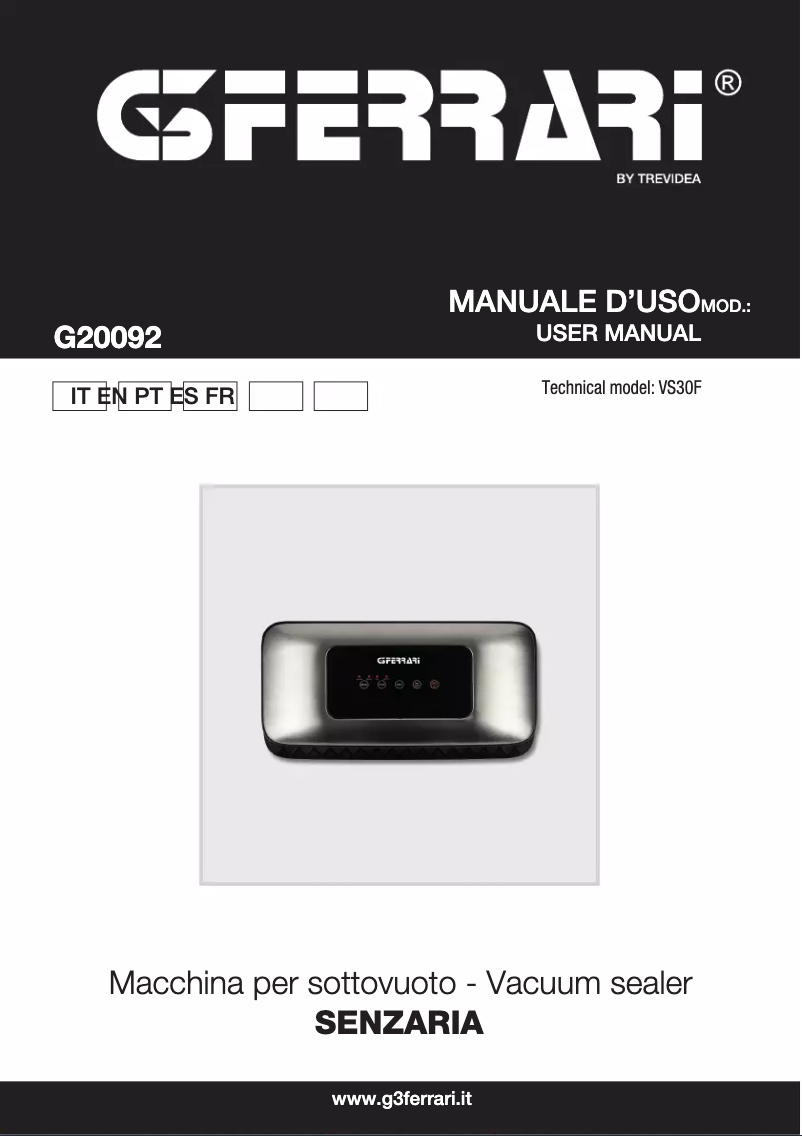 Page n°1 - Manuel utilisateur G3 Ferrari Senzaria G20092