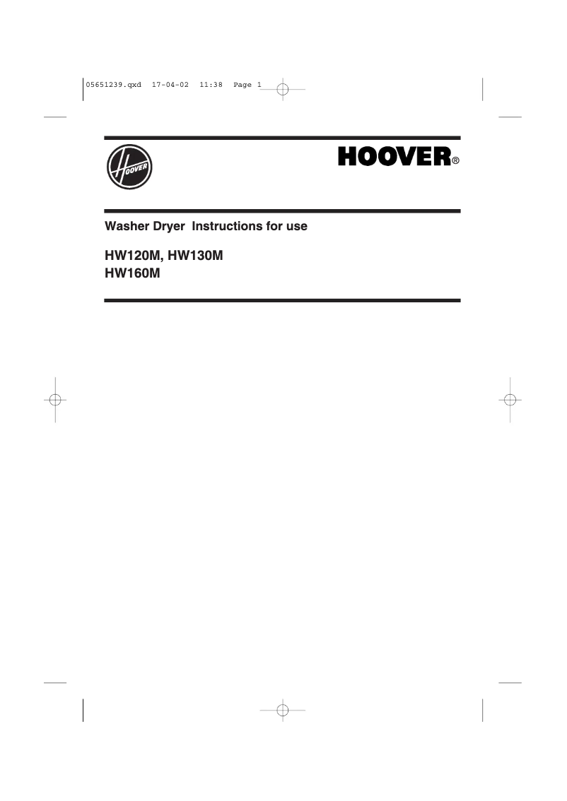 Page n°1 - Manuel utilisateur Hoover HW160MUK