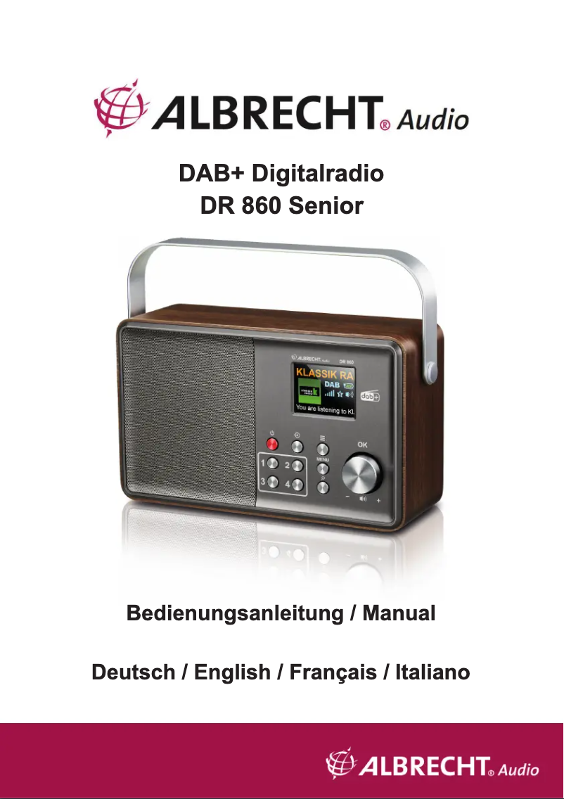 Página 1 del manual Manual de usuario Albrecht DR 860 Senior