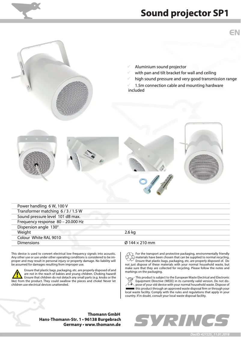 Image de la première page du manuel de l'appareil SP1