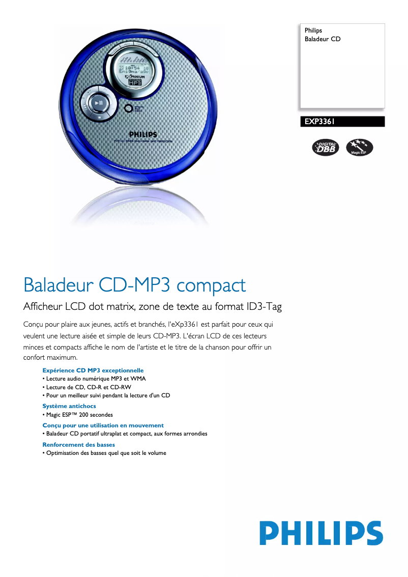 Image de la première page du manuel de l'appareil EXP3361