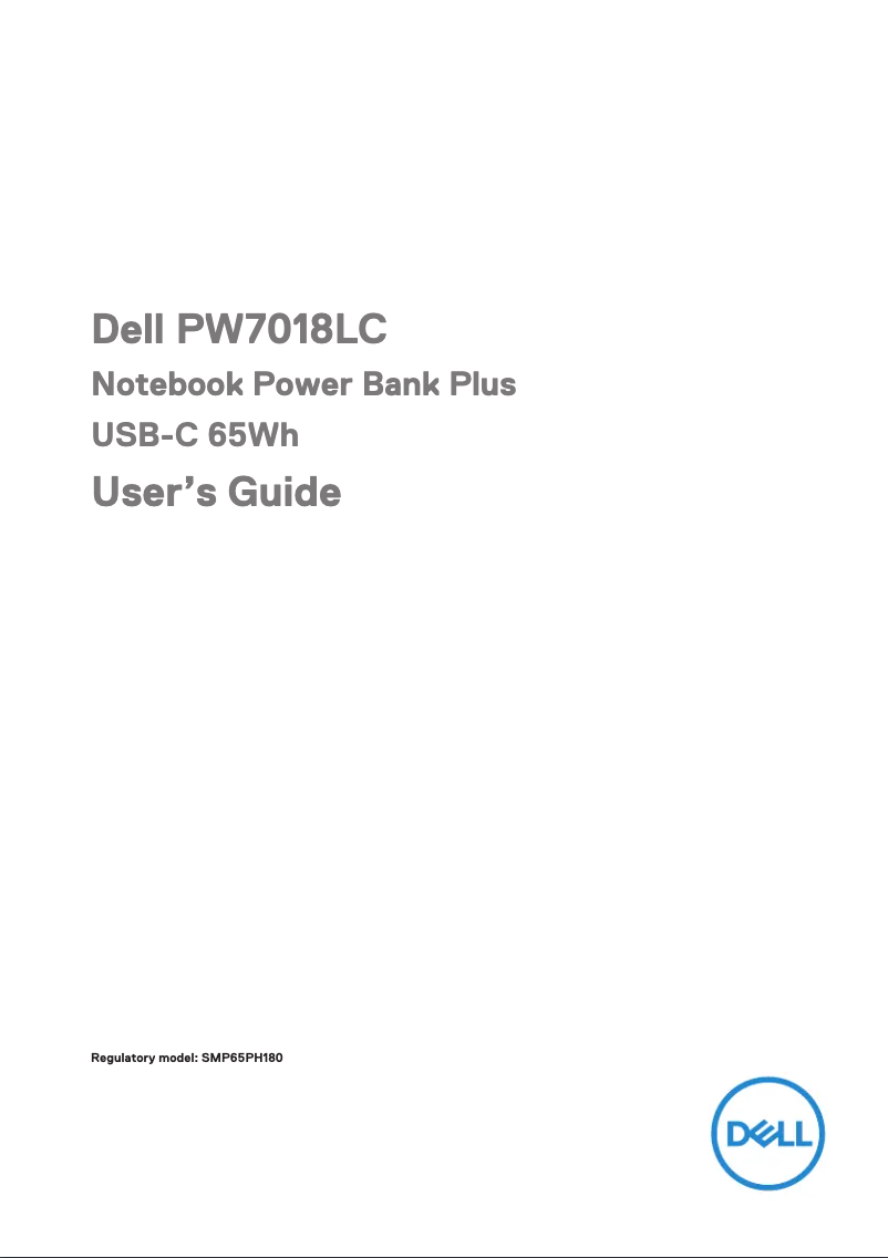 Page 1 de la notice Manuel utilisateur Dell PW7018LC