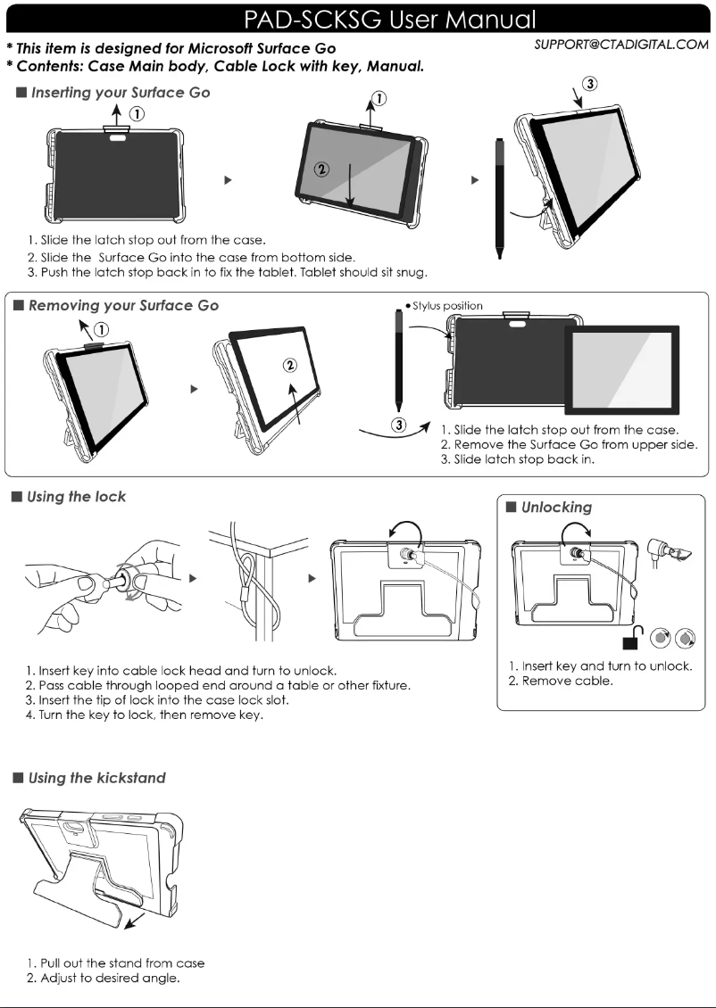 Page 1 de la notice Manuel utilisateur CTA Digital PAD-SCKSG