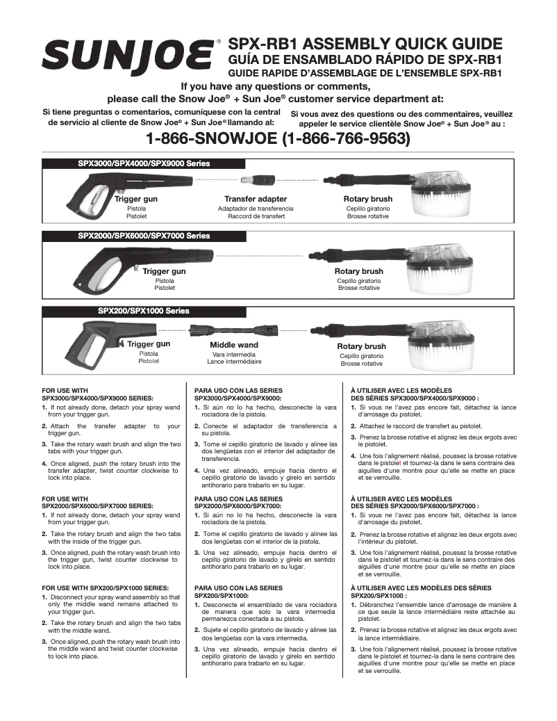 Page 1 de la notice Manuel utilisateur Sun Joe SPX-RB1