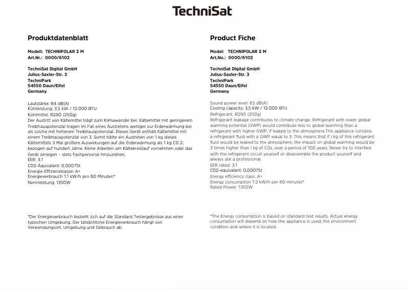 Image de la première page du manuel de l'appareil Technipolar 2 M