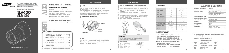 Page n°1 - Manuel utilisateur Samsung SLA-550D